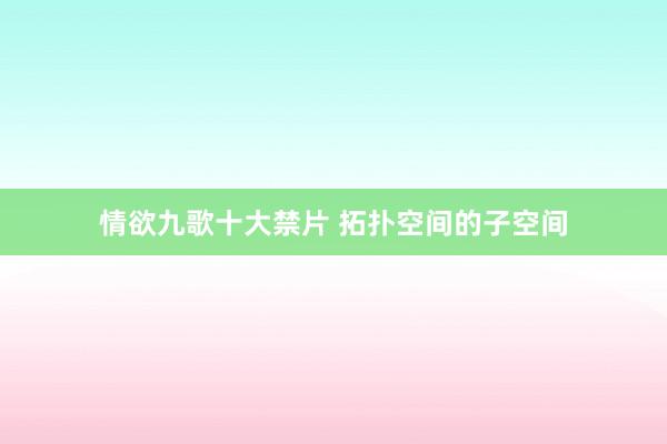 情欲九歌十大禁片 拓扑空间的子空间