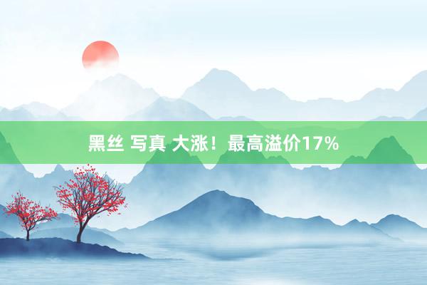 黑丝 写真 大涨！最高溢价17%