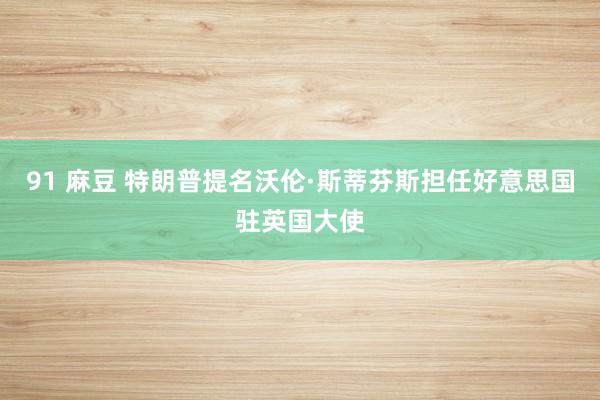 91 麻豆 特朗普提名沃伦·斯蒂芬斯担任好意思国驻英国大使