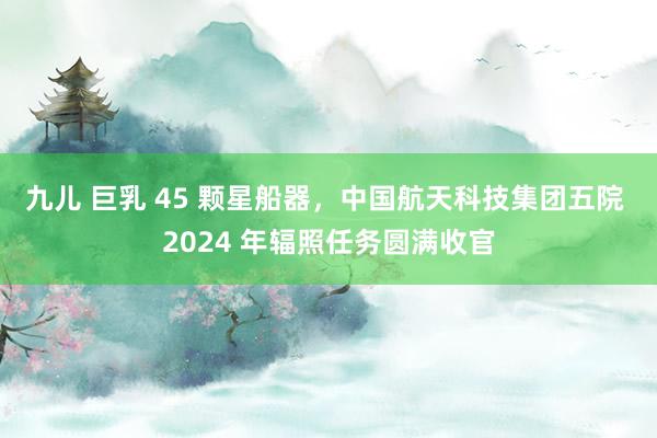 九儿 巨乳 45 颗星船器，中国航天科技集团五院 2024 年辐照任务圆满收官