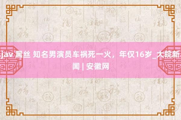 jav 黑丝 知名男演员车祸死一火，年仅16岁_大皖新闻 | 安徽网