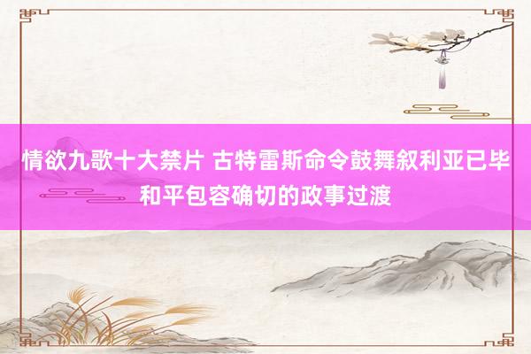 情欲九歌十大禁片 古特雷斯命令鼓舞叙利亚已毕和平包容确切的政事过渡
