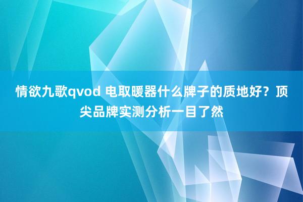 情欲九歌qvod 电取暖器什么牌子的质地好？顶尖品牌实测分析一目了然