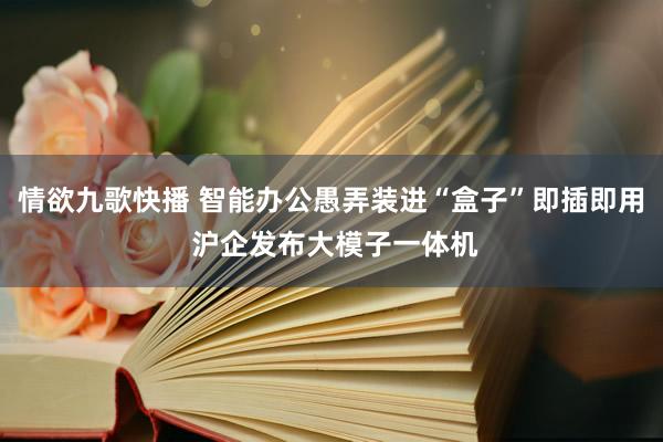 情欲九歌快播 智能办公愚弄装进“盒子”即插即用 沪企发布大模子一体机