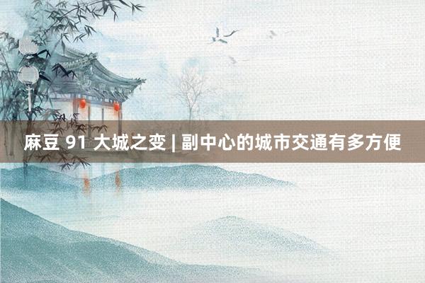麻豆 91 大城之变 | 副中心的城市交通有多方便