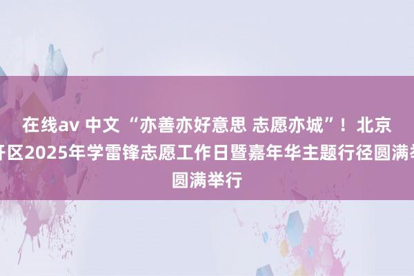 在线av 中文 “亦善亦好意思 志愿亦城”！北京经开区2025年学雷锋志愿工作日暨嘉年华主题行径圆满举行
