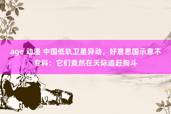 age 动漫 中国低轨卫星异动，好意思国示意不专科：它们竟然在天际追赶狗斗