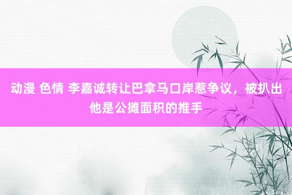 动漫 色情 李嘉诚转让巴拿马口岸惹争议，被扒出他是公摊面积的推手
