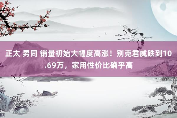 正太 男同 销量初始大幅度高涨！别克君威跌到10.69万，家用性价比确乎高