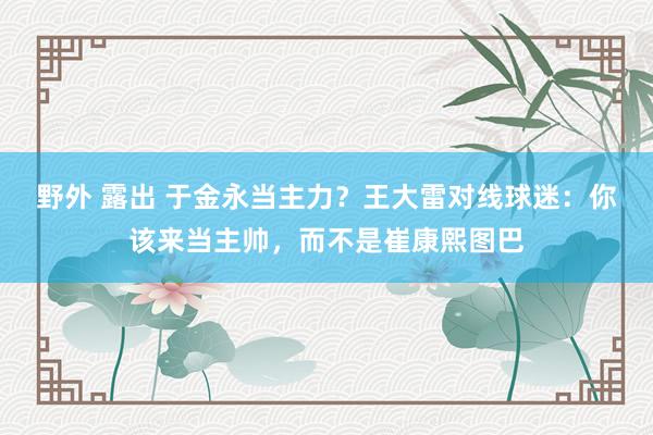 野外 露出 于金永当主力？王大雷对线球迷：你该来当主帅，而不是崔康熙图巴
